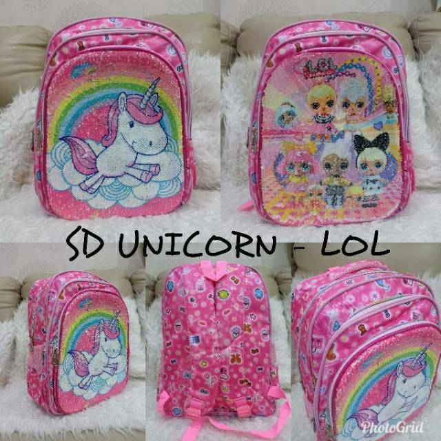 Tas sekolah anak SD / Ransel sequin Anak Sd 16inch