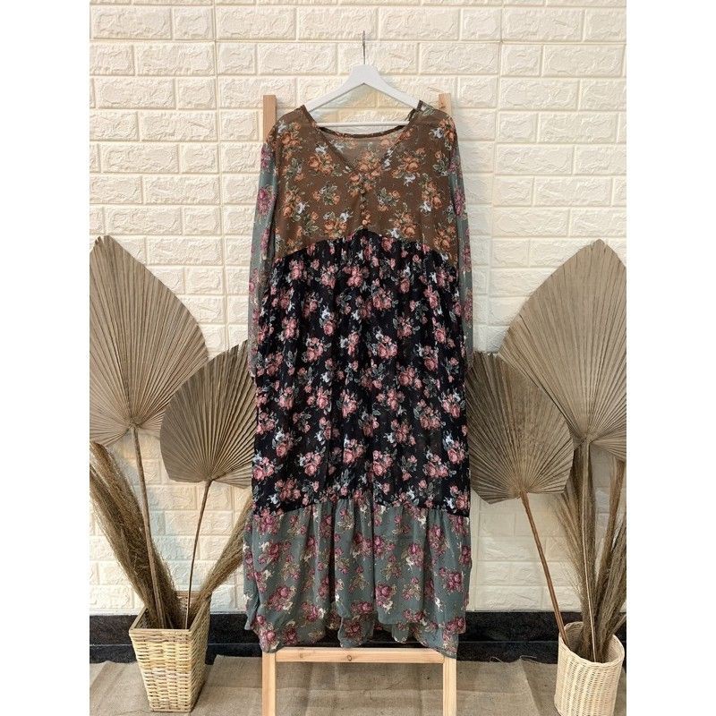 Gamis outer BKK Zara Coco ceruty real pict New+++