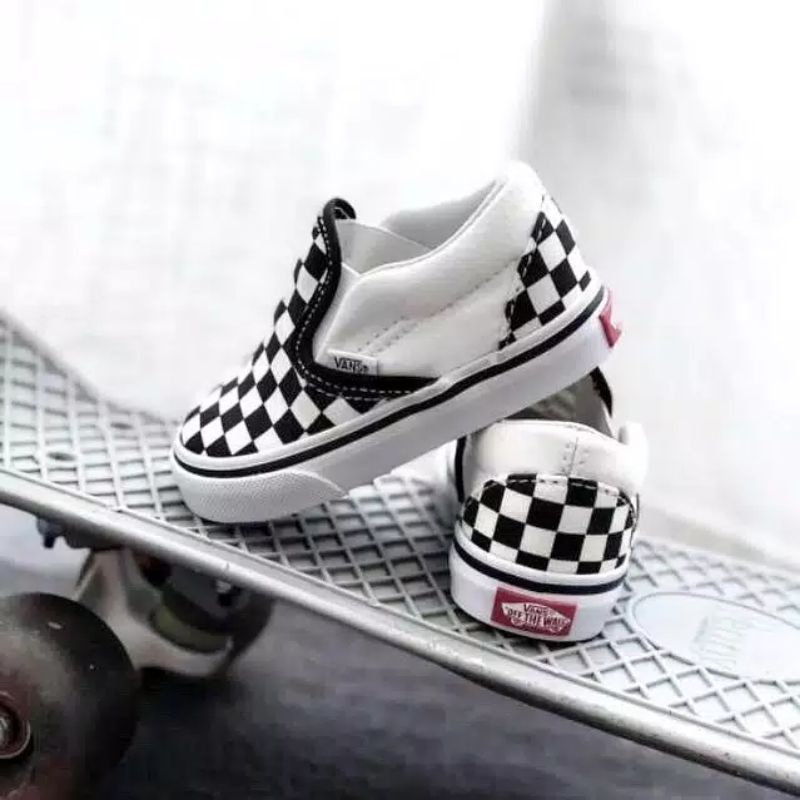 SEPATU VANS ANAK | SEPATU ANAK LAKI LAKI | PEREMPUAN SLIP ON OG CREAM CHECKERBOARD SLIP ON