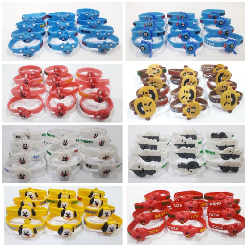 Gelang Karet BONEKA BTS BT21 Per Lusin Grosir