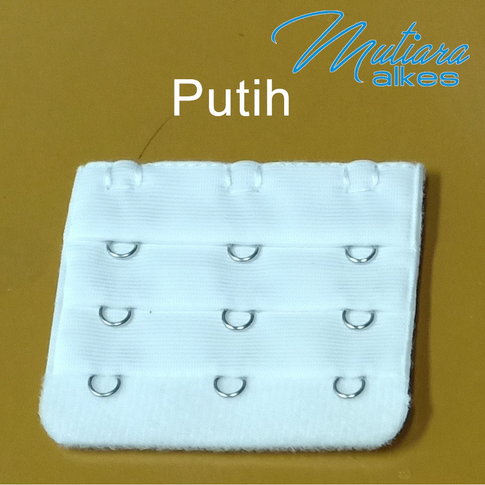 Pengait Bra Extension / Penyambung tali BH 3 kait / Sambungan Bra Save-Putih