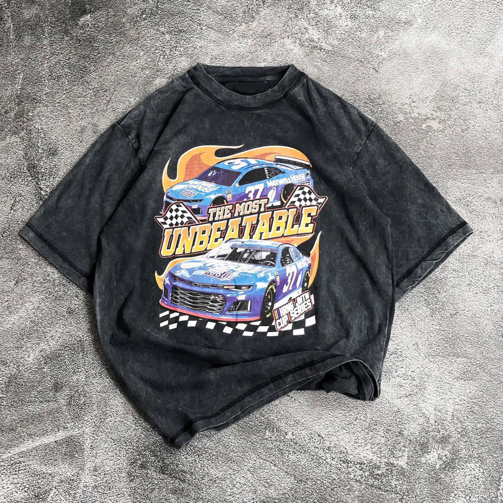 [Oversize/Unisex] BAJU KAOS OVERSIZE WASH NASCAR / VINTAGE OVERSIZE T-SHIRT WASH "unbeatable"