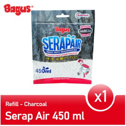 BAGUS Refill Serap Air 450ml Charcoal Hitam W-20407