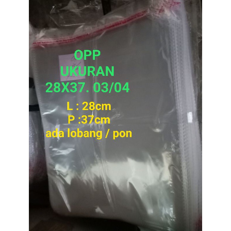 ( COD ) PLASTIK OPP UKURAN 28X37 03/04 PON(500Lembar)