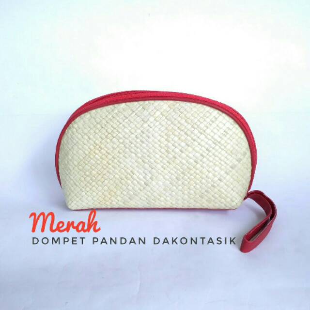 DT-17180 Dompet Sekat Anyaman Pandan Polos Bisa Decoupage Khas Tasikmalaya