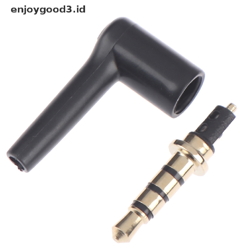 2pcs / Lot Jack Plug 3.5mm 90 Derajat 3 / 4 Pole 3.5 Lapis Emas