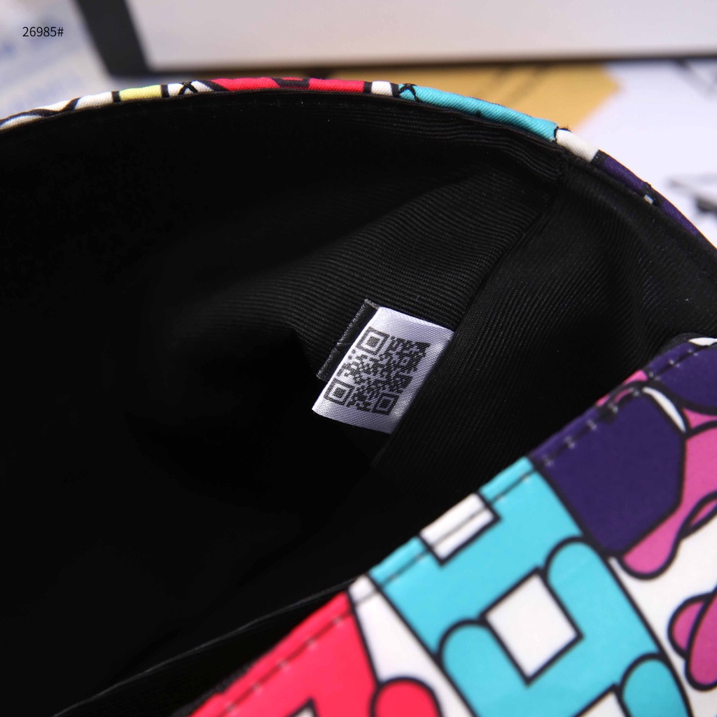 CH New Multi Color Rainbow Fabric Gold Leather Chain Shoulder Flap Bag 26985