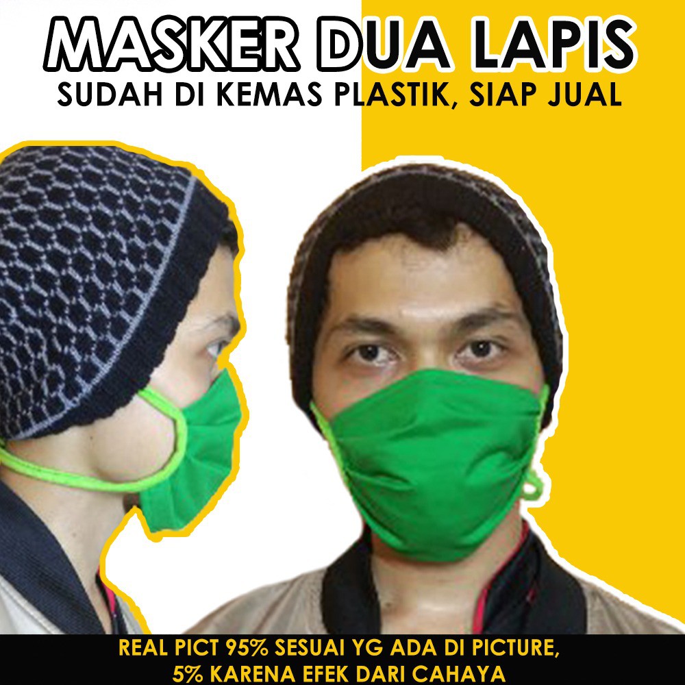 READY STOK Masker Dua Lapis Masker Tali Sambung Masker Kain Premium Masker Tali Polos Masker