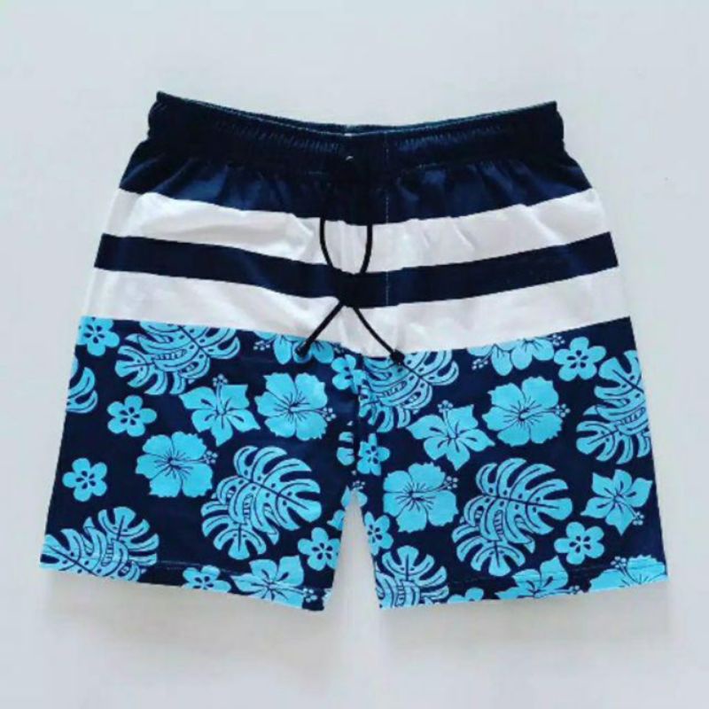 Celana Pendek Pria Surfing Distro Premium Renang Pantai Santai Kolor-Boxer Salur Bunga