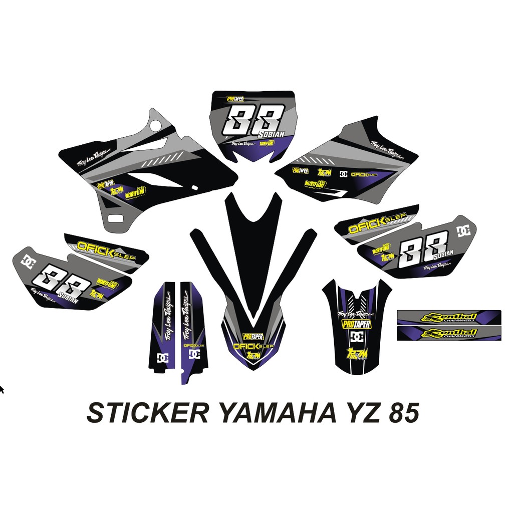 Stiker Decal YAMAHA YZ 85 YZ New YZ Modif Bebek Custom Sticker (12)