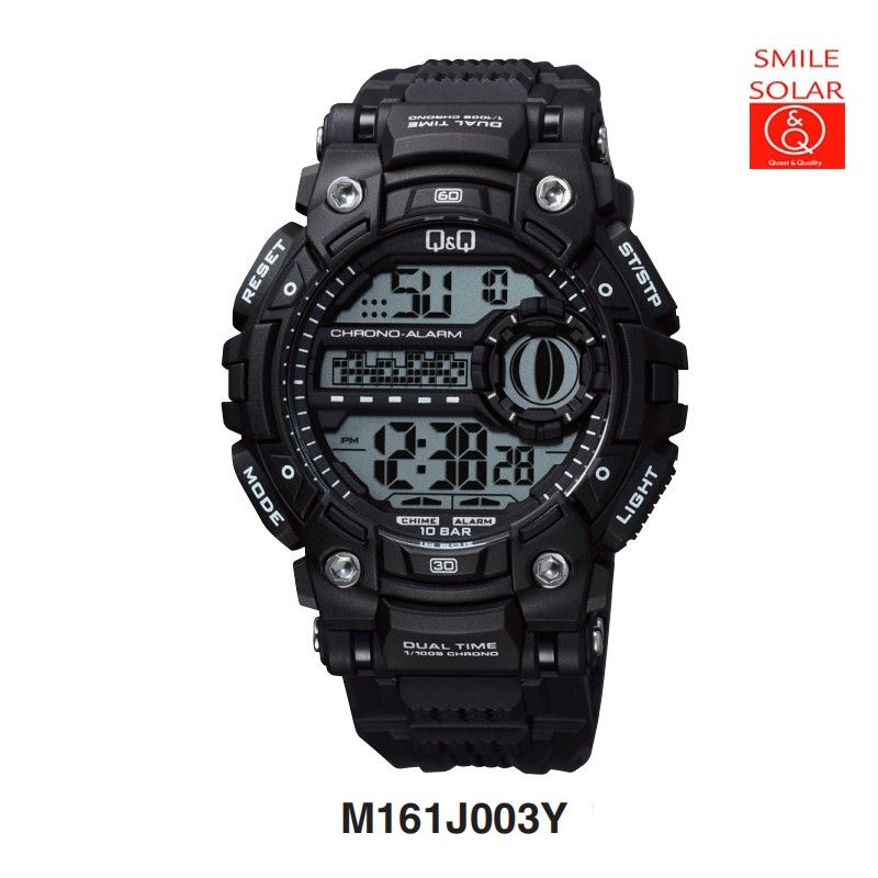 Jam Tangan Q&amp;Q M161J Series Original Digital Rubber Strap Water Resis Jamtangan QnQ Pria QQ M161