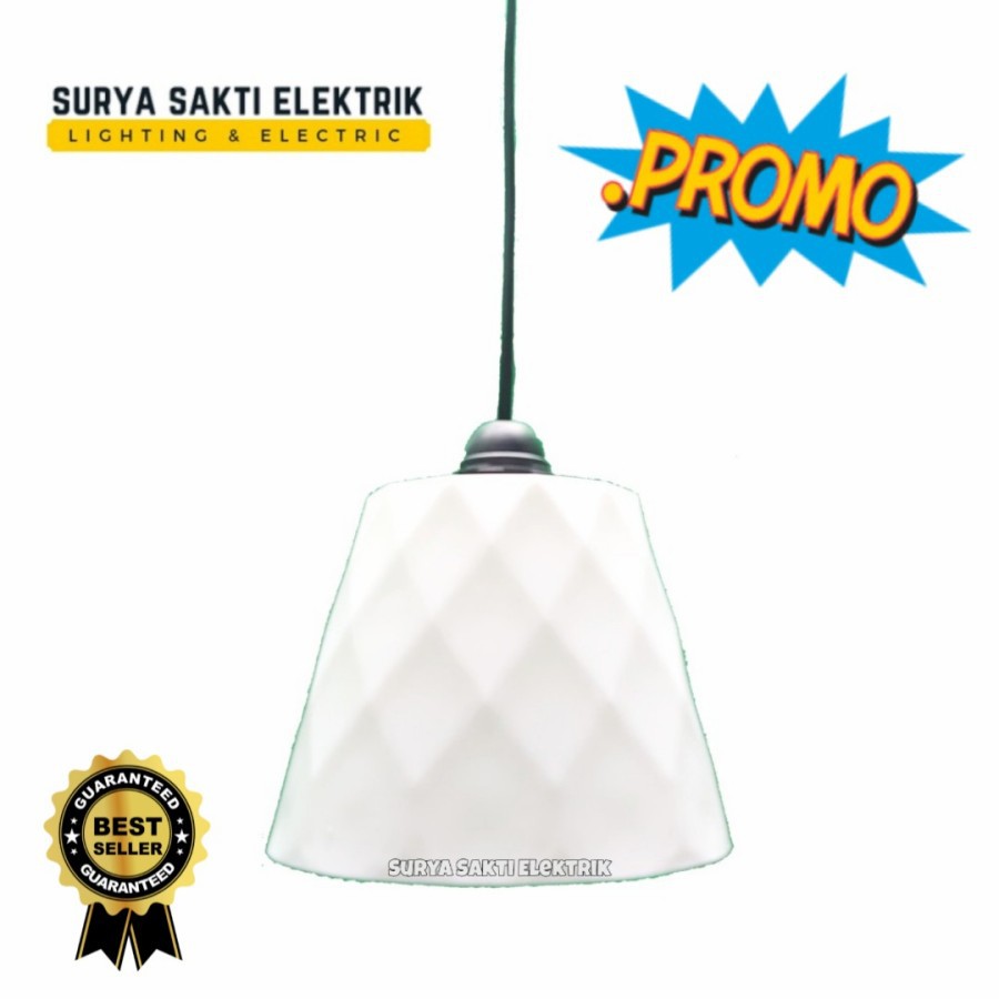 LAMPU HIAS GANTUNG CAFE MINIMALIS TUNGGAL WARNA PUTIH GEOMETRIS PANTRY TERAS MURAH BERKUALITAS