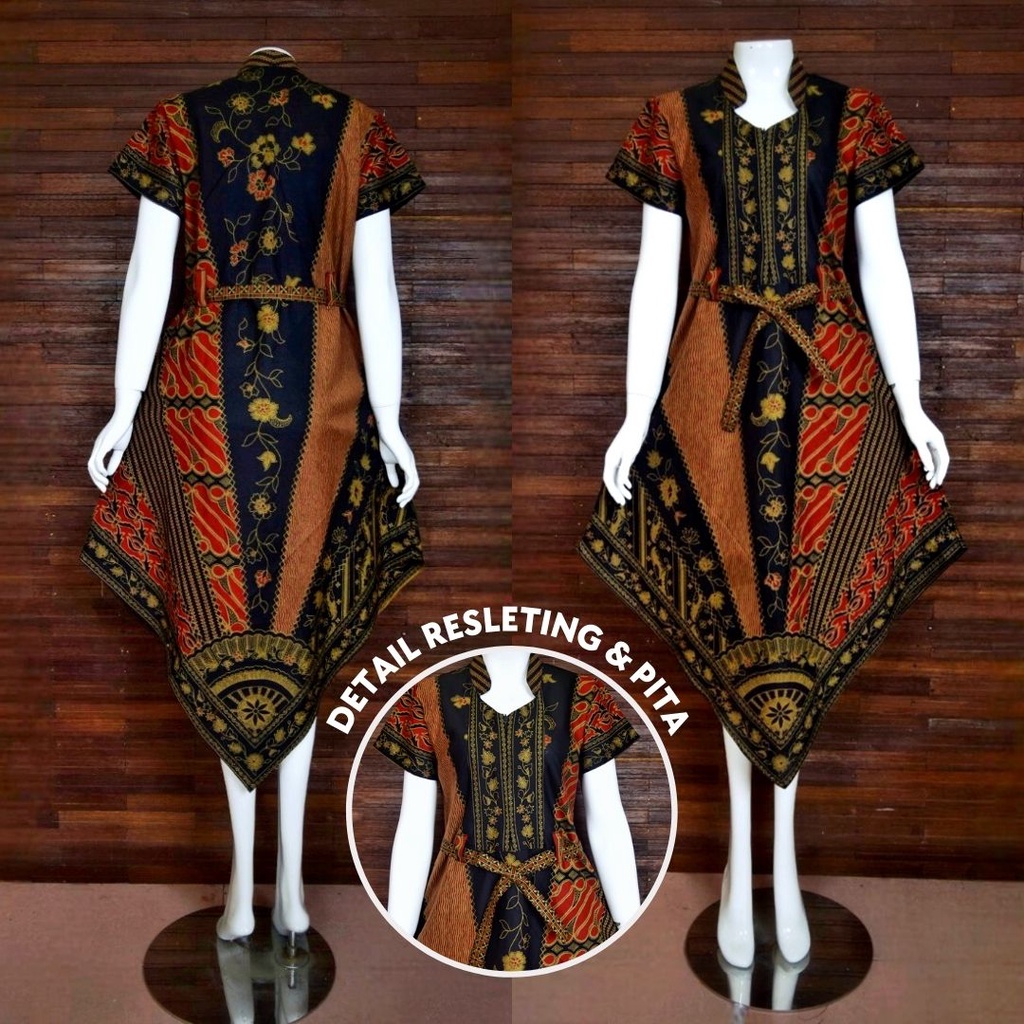 LANGITJUA BAJU BATIK KONDANGAN WANITA| DRESS BATIK LENGAN PENDEK BUSUI FRIENDLY