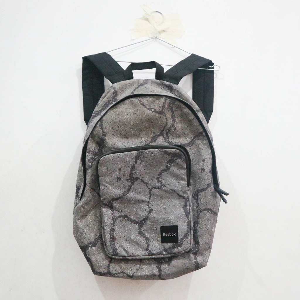 Backpack Reebok Grey Ransel Abu Branded Bekas Preloved Sport