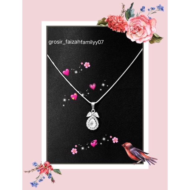 COD- KALUNG PERMATA BUAH TITANIUM SILVER TERLARIS WANITA