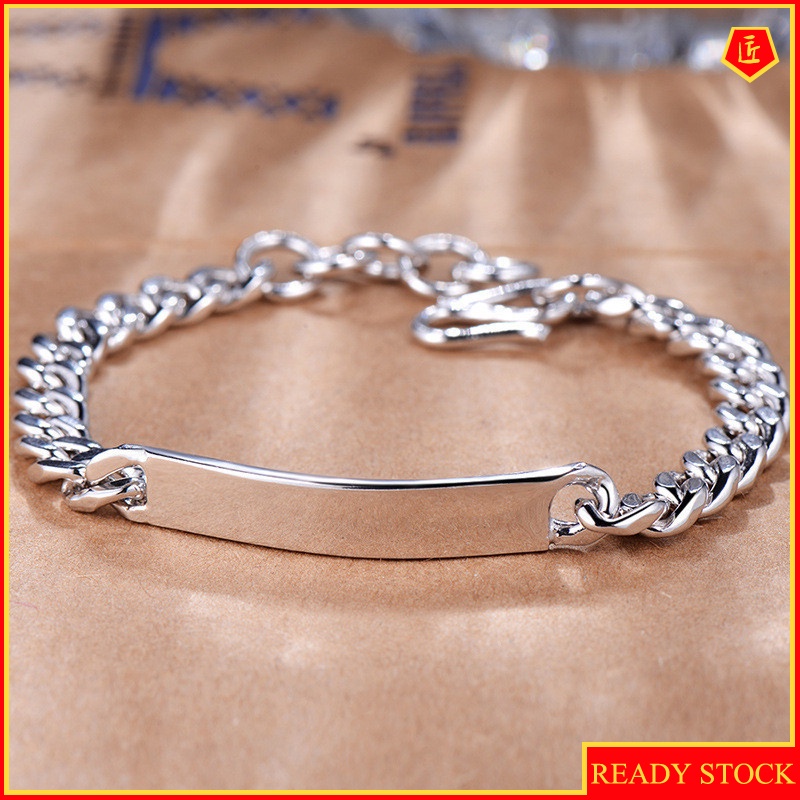 [Ready Stock]Men's Silver Bracelet Simple Fashion Temperament