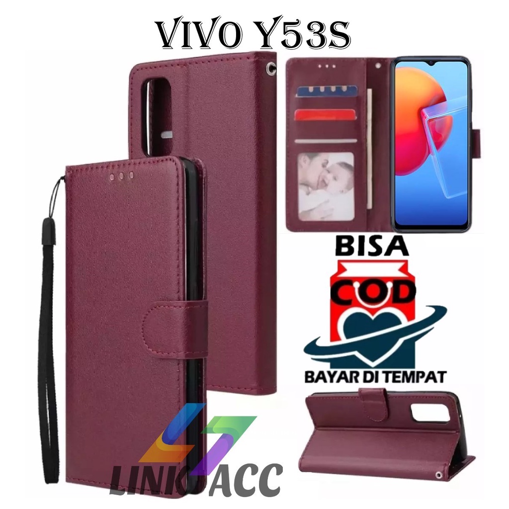 CASE FLIP VIVO Y53S LEATHER CASE PREMIUM-FLIP WALLET CASE KULIT UNTUK VIVO Y53S - CASING DOMPET HP