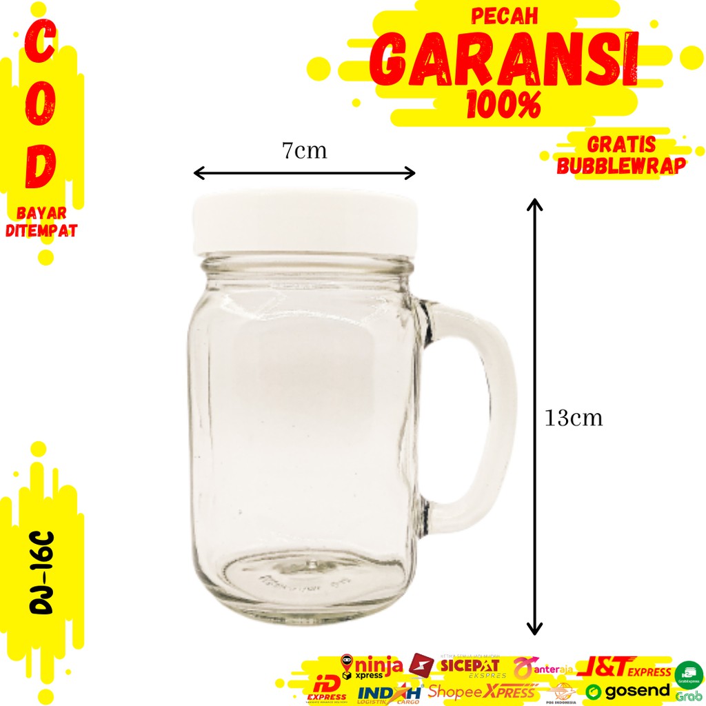 Jual Drinking Jar Kaca Estetik Ml Gelas Minum Mug Beling Unik Cafe