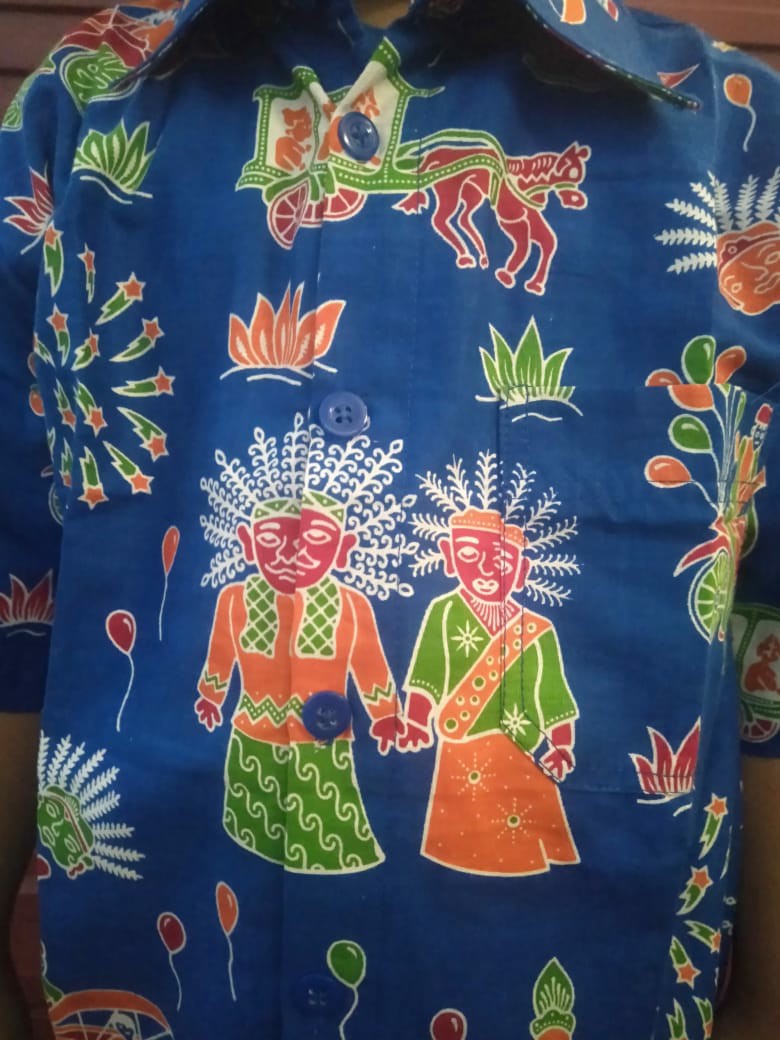 Kemeja Ondel Ondel Anak Kp03 Motif Betawi Tangan Pendek Seragam Sekolah Batik Shopee Indonesia Baju batik motif ondel ondel