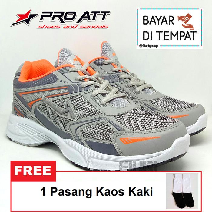 Pro Att Mc 52 39-43 Abu Abu Orange Sepatu Olahraga Sport Running Pria