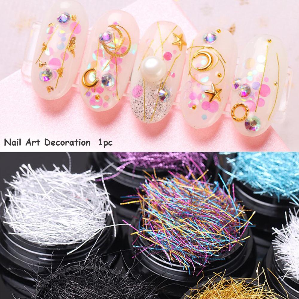  Warna  sutra dekorasi  nail art Diy payet ultra tipis Emas  