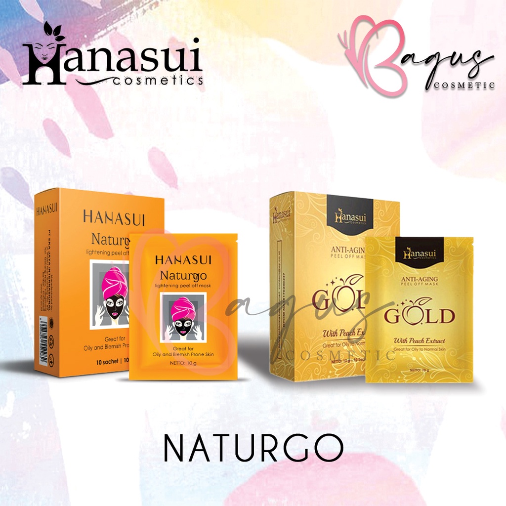 ⭐ BAGUS ⭐ [SACHET] HANASUI NATURGO BLACK / GOLD / MUD MASK |  Masker Lumpur / Anti Aging