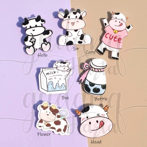 Pin Sapi Imut Bros Cute Cow Unik Pin Murah GH 208450