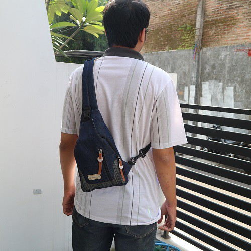 Tas Selempang Slempang Sling Bag Distro Apostrophe Jeans Premium Gaul Gaya Slingbag Murah Denim