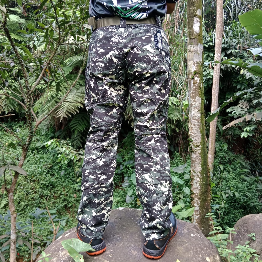 TERBARU Size 28-42 Celana Panjang Blackhawk Loreng Digital Abu Tactical Outdoor Trendy Murah Berkualitas