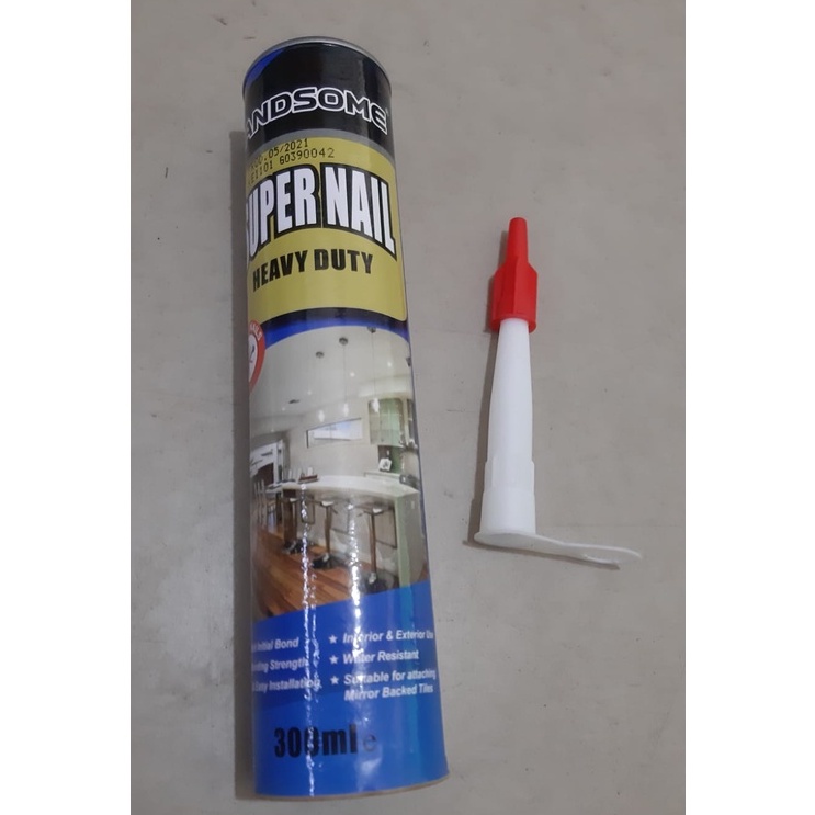 Lem Botol Sealant Kayu Keramik Metal Besi Beton Super Nail Handsome/Lem Keramik, Kayu, Metal dan Bat