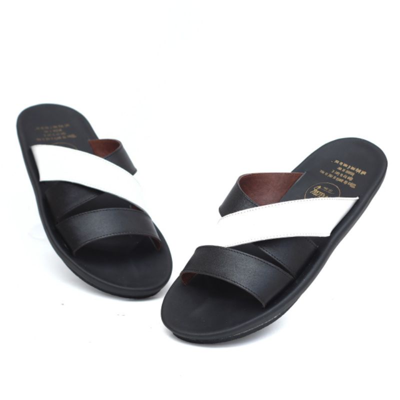 POULSEN BLACK Sandal pria kulit asli cevany original handmade sandal jepit kulit pria bisa COD