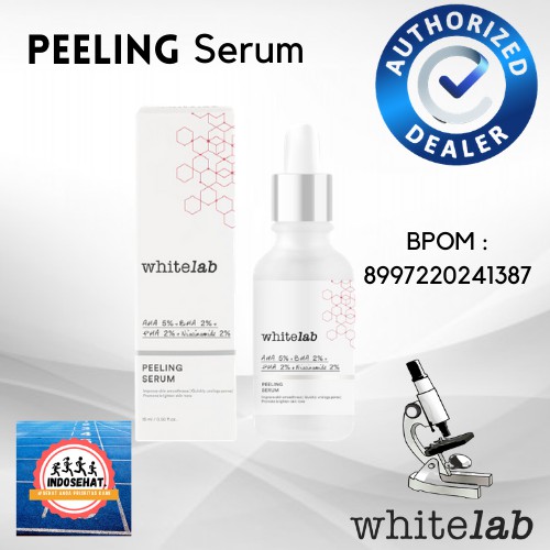 WHITELAB Peeling Face Serum - Serum Pencerah Perawatan Pembersih Sel Kulit Mati Eksfoliasi Wajah