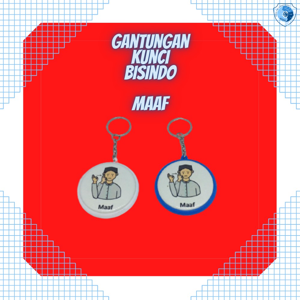 "Maaf" Gantungan Kunci (Ganci) Bisindo/ISL (Indonesia Sign Language)