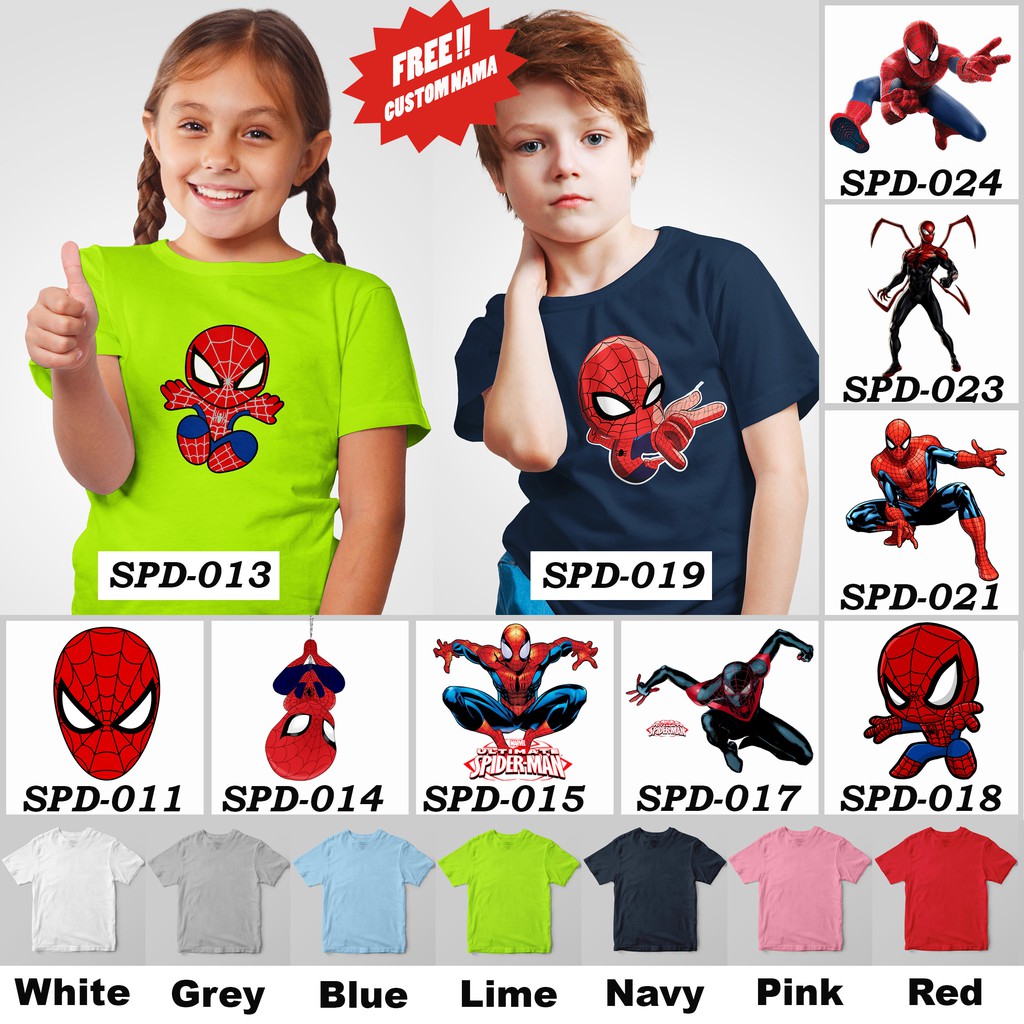 [FREE NAMA !!] Kaos Anak &amp; Family Spiderman 100% COTTON PREMIUM