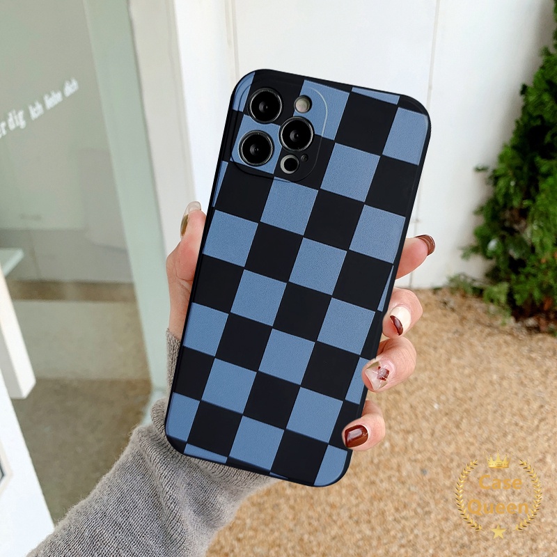 Soft Case Bahan Tpu Motif Kotak-Kotak Hitam Putih Untuk Xiaomi Mi Poco M3 X3 Pro Nfc Redmi Note 8 9 10s 10 Pro Max Plus Redmi 9A 10A 9T 9C