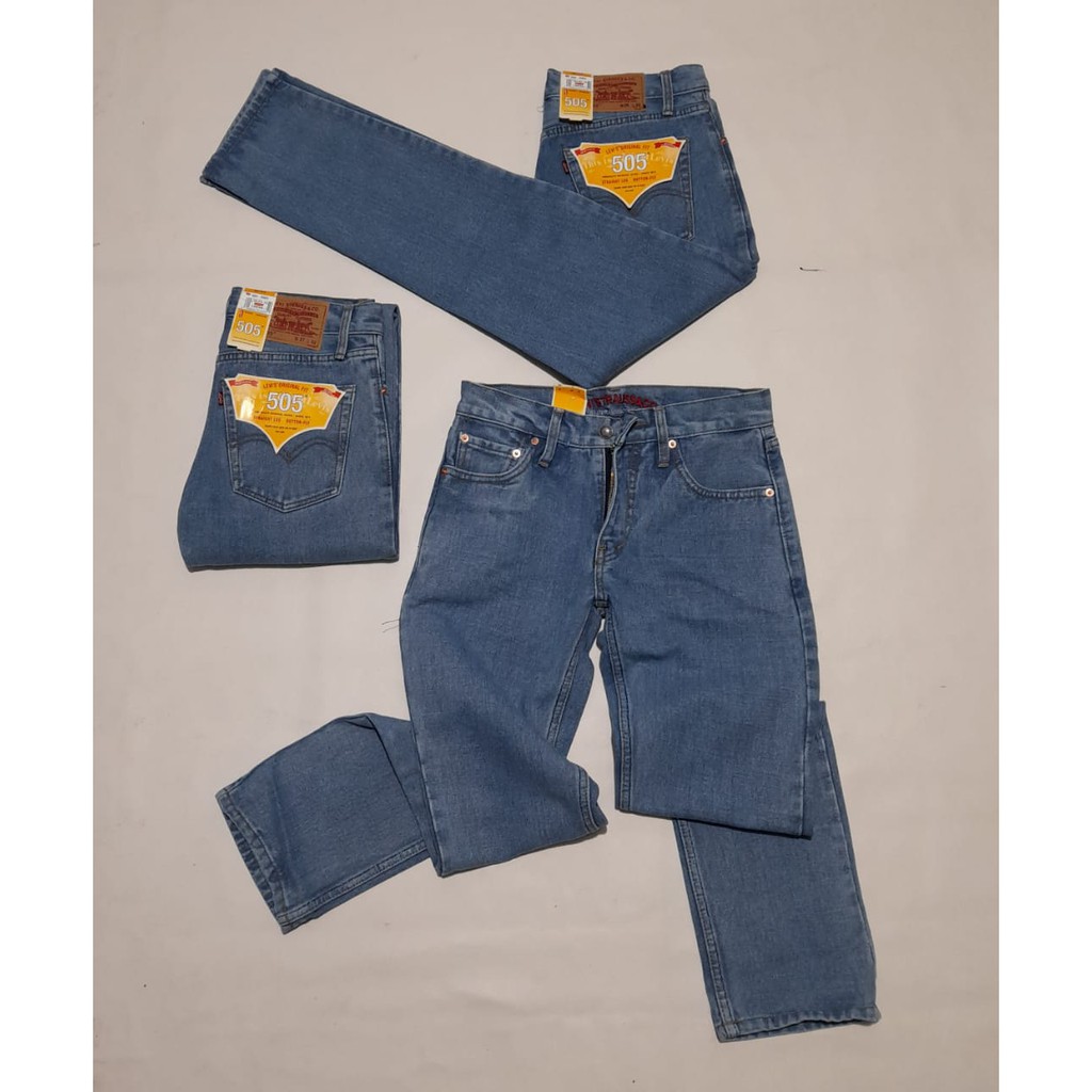 Celana Jeans Levi's 505 Standard Reguler Celana Jeans Panjang Light Blue