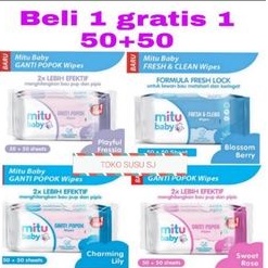 TISSUE BASAH MITU BABY WIPES 50s X 2pcs /GANTI POPOK/TISU BASAH/ BUY 1 GET 1