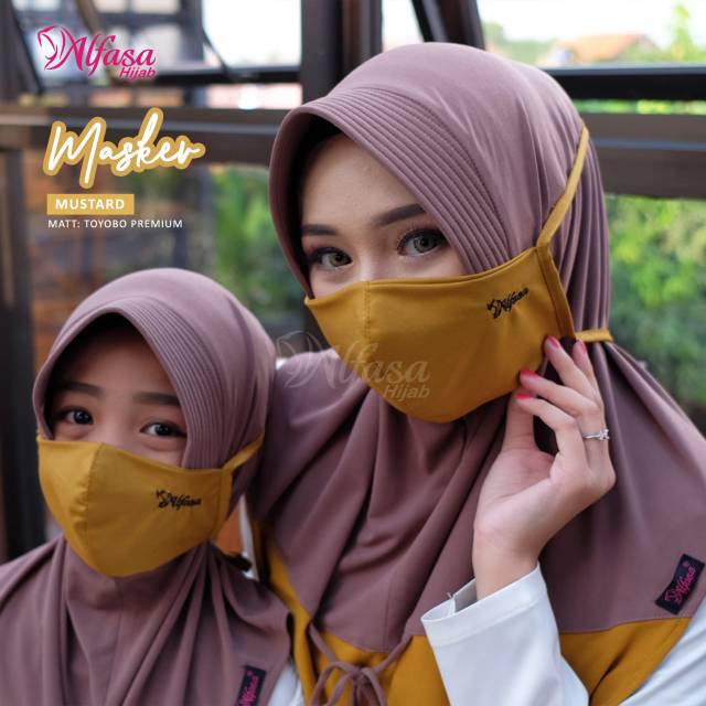 Masker Hijab Alfasa Couple Ibu dan Anak | Masker Couple Mom and Kids
