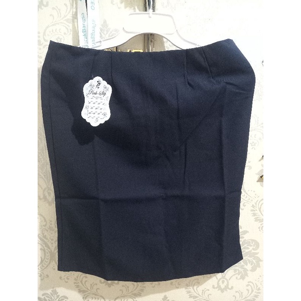 ROK SPAN PENDEK BELAH BELAKANG NAVY/ROK KERJA/ROK BAHAN