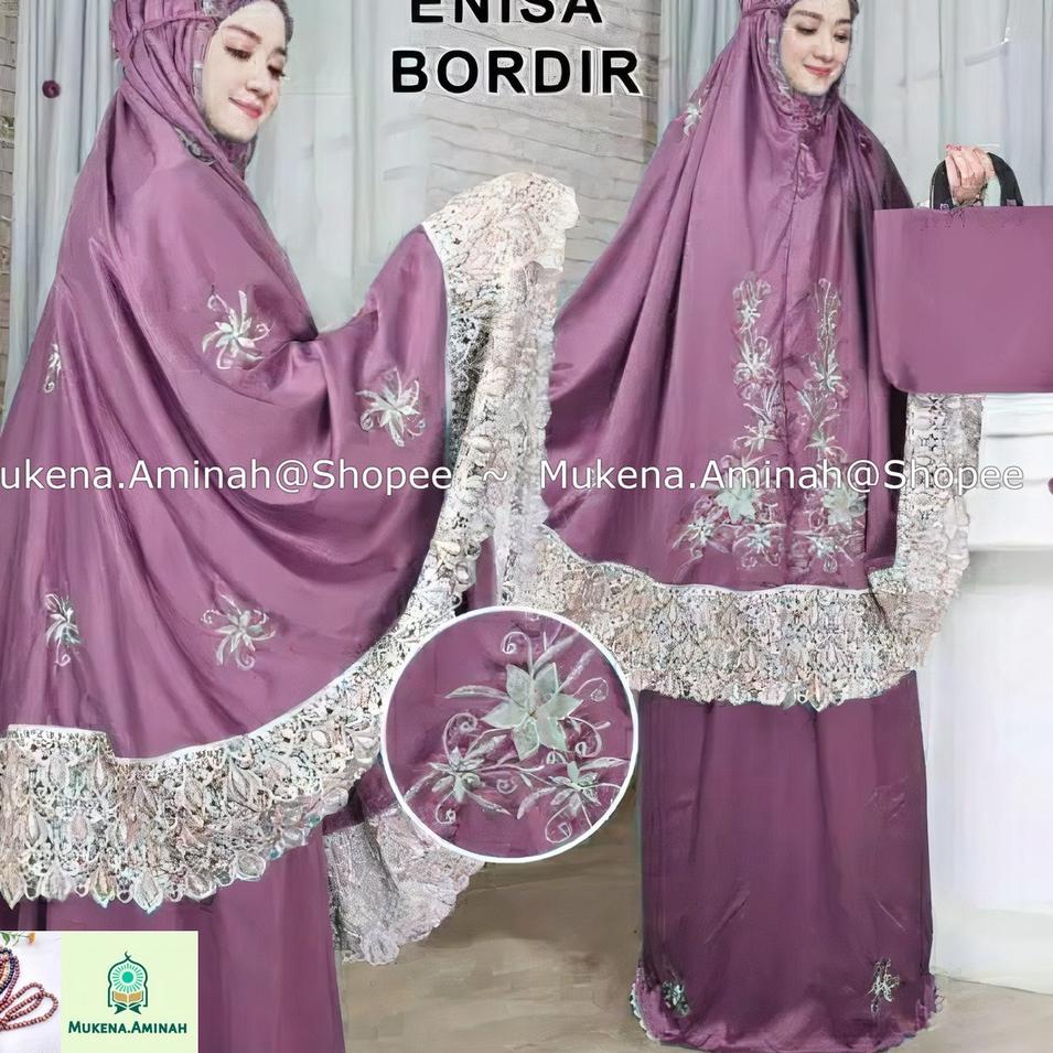 ✲ MUKENA DEWASA ENISA LUNA MAYA RENDA BORDIR MEWAH ❆