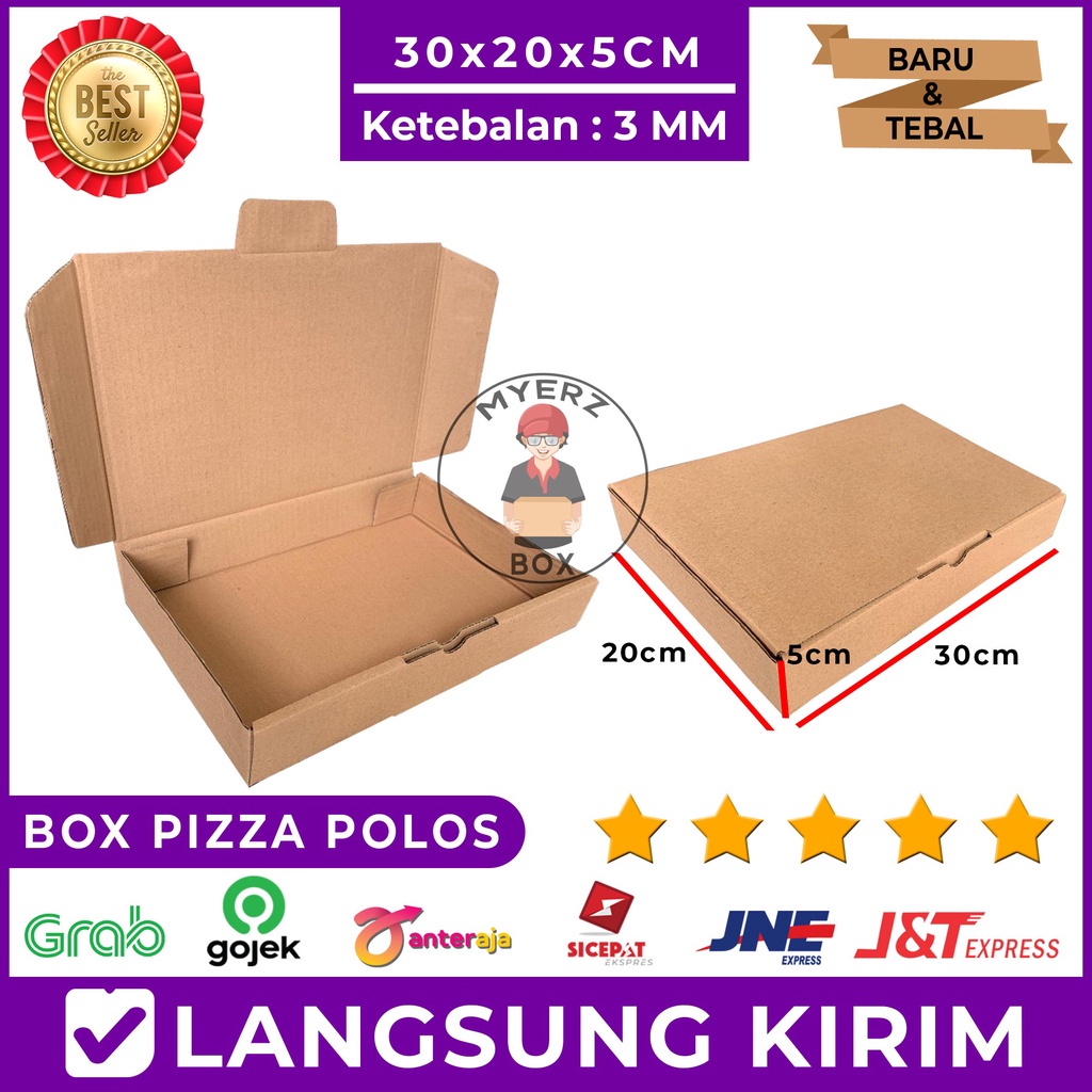 

Kardus Die Cut Pizza Polos 30X20X5 Cm Single Wall, Tebal 3 MM