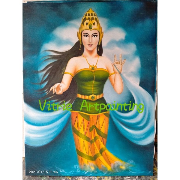 lukisan ratu pantai Selatan/Lukisan kanvas/lukisan NYI Roro kidul
