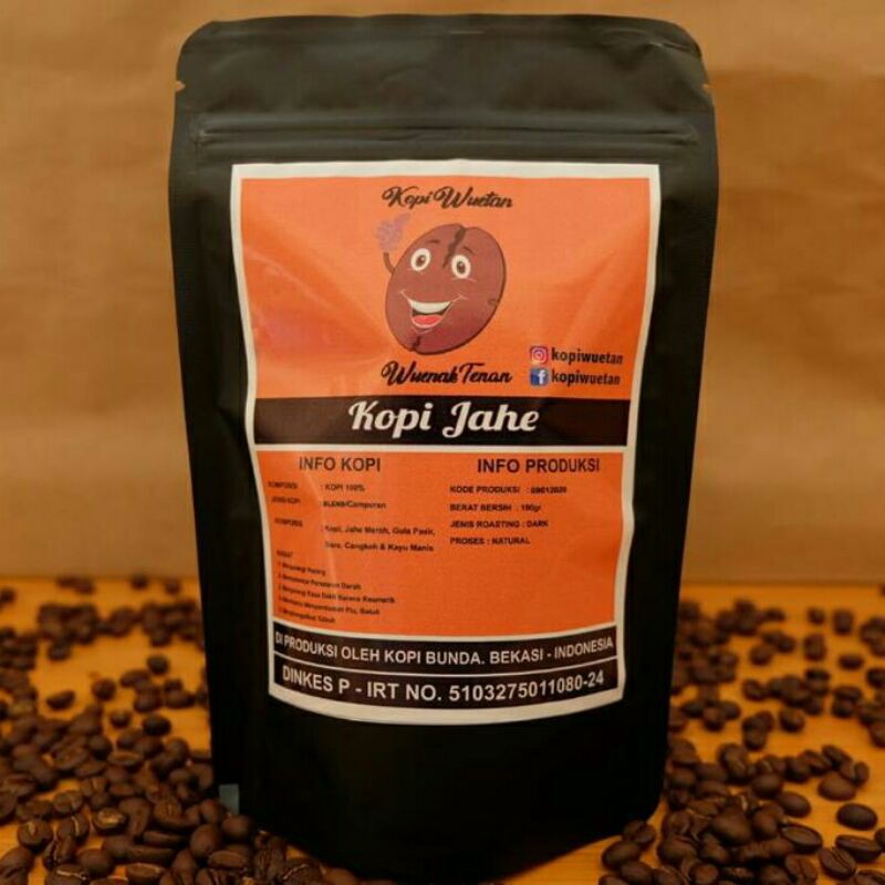 

kopi jahe tanpa bahan pengawet, kemasan 100g