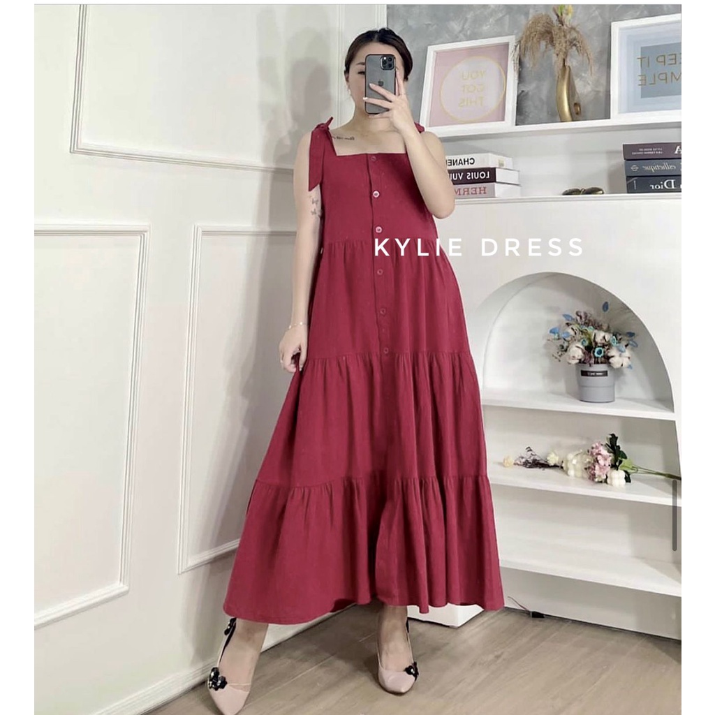 ALFAZZA Kylie Dress Overall Rayon Twill Full Kancing Kekinian All Size