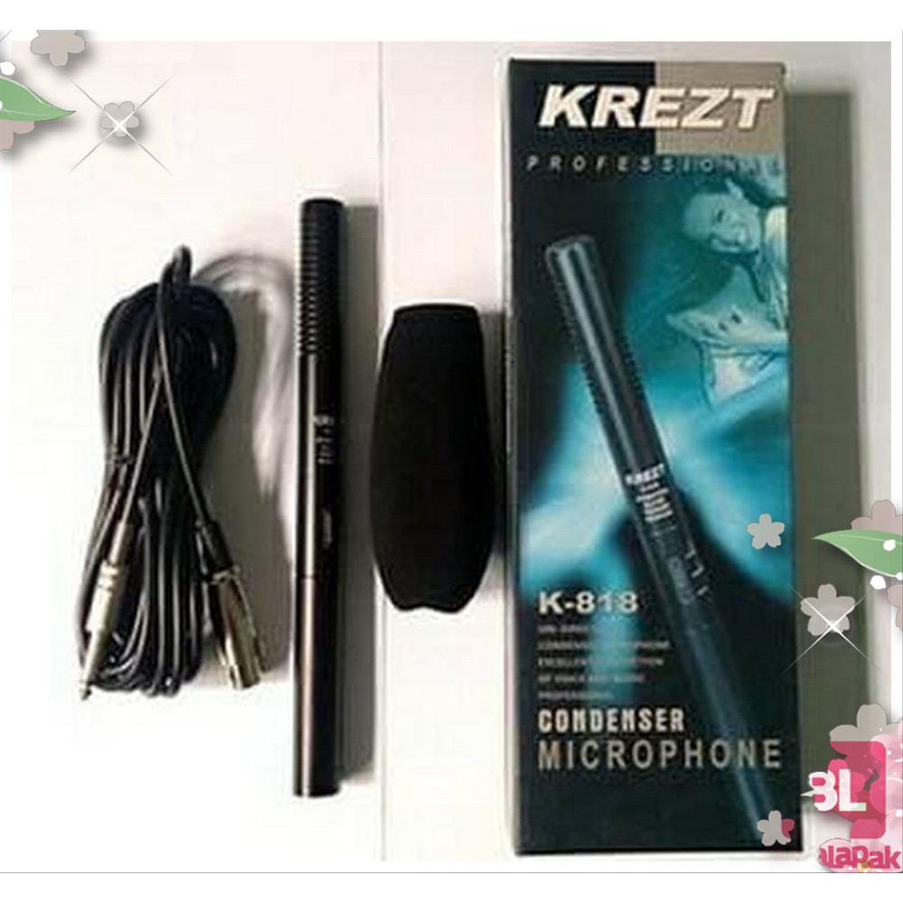 Jual  TERLARIS MIC   MICROPHONE KREZT K 818 CONDENSER SHOTGUN VIRAL  Limit