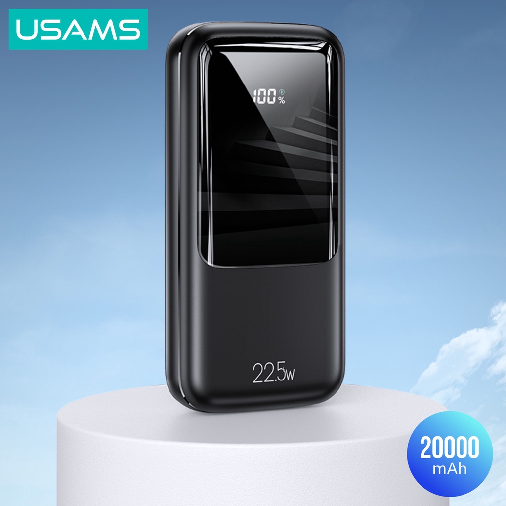 USAMS PB58 Powerbank Fast Charging 22.5W 20000mAh Broad LED Display