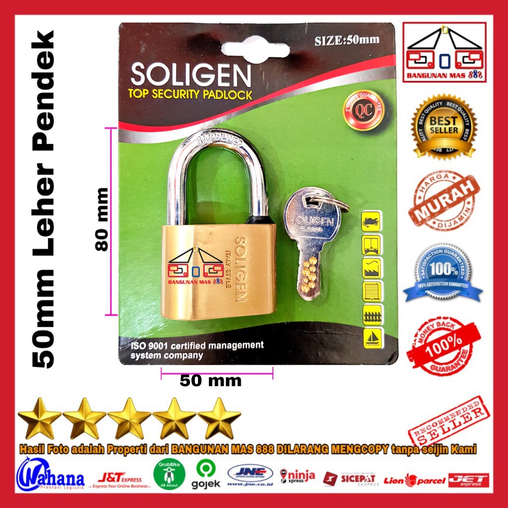 Gembok Soligen Per 50 Pendek Computer Key - Gembok Pagar - Gembok Rumah - Gembok Gudang Gembok Motor