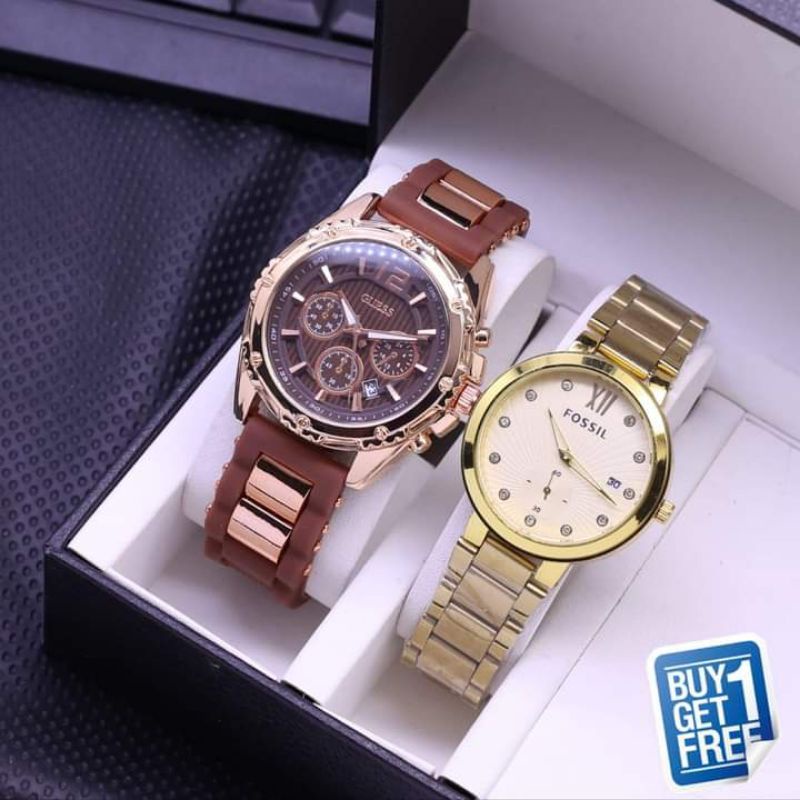 JAM TANGAN PRIA/WANITA TERBARU ✔️ GUESS RUBBER( FREE 1 JAM ) DM 3,8CM