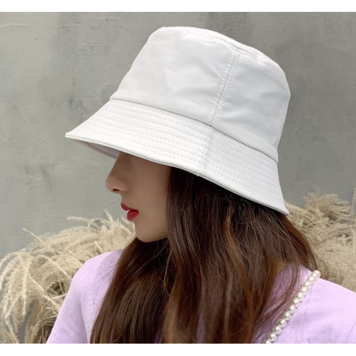 Topi Bucket Hats Polos Pria dan Wanita Bisa Bolak Balik