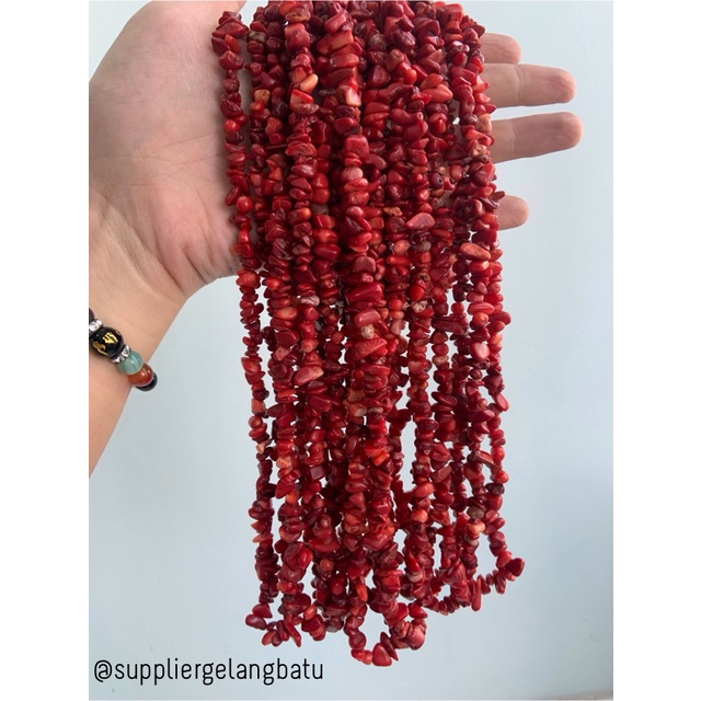 kerikil kerang MERAH MAROON 1cm bahan batu campuran aksesoris warna